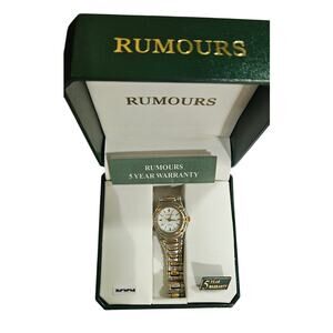 RUMOURS Ladies Watch Two Tone Silver Gold Bracelet NEW with Case